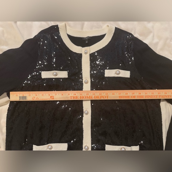 Talbots Black and White Sequin Cardigan - Picture 11 of 16